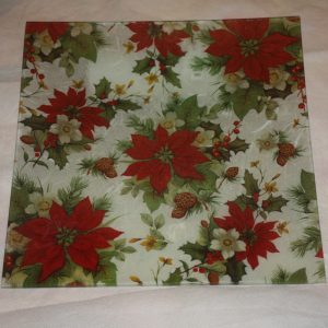 Bandeja Navidad Flores Rojas fondo blanco